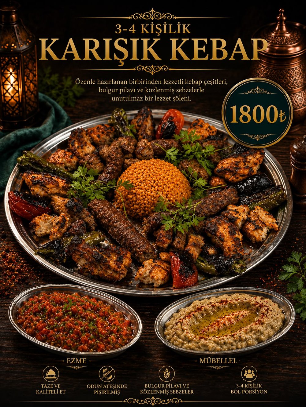 3-4 Kişilik Karışık Kebap